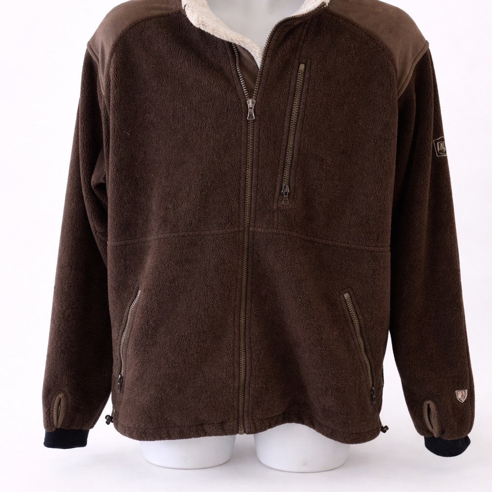 KÜHL Men’s Brown Fleece Full Zip Jacket Sherpa Collar Medium